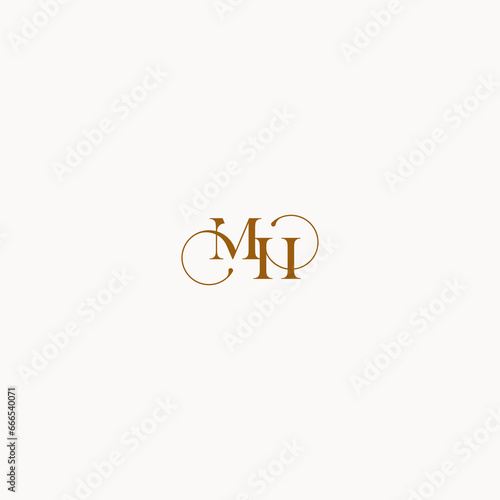 initial logo letter MH luxury design with elegant line concept