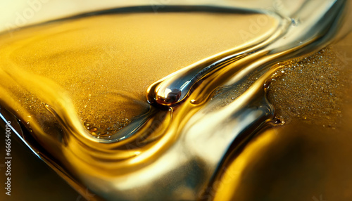 Olive or engine oil splash with waves luxury.