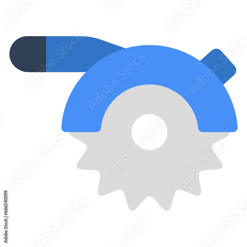 Editable design icon of circular saw