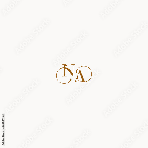 initial logo letter NA luxury design with elegant line concept