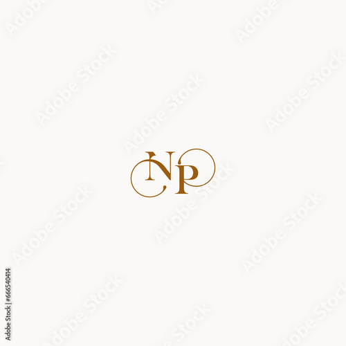 initial logo letter NP luxury design with elegant line concept