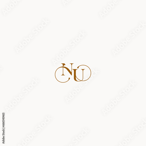 initial logo letter NU luxury design with elegant line concept
