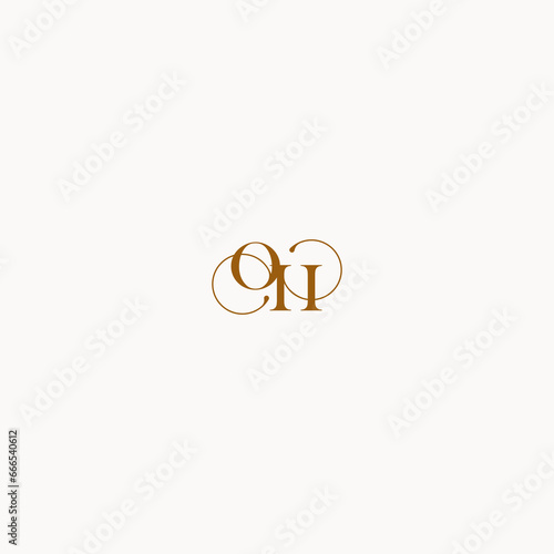initial logo letter OH luxury design with elegant line concept