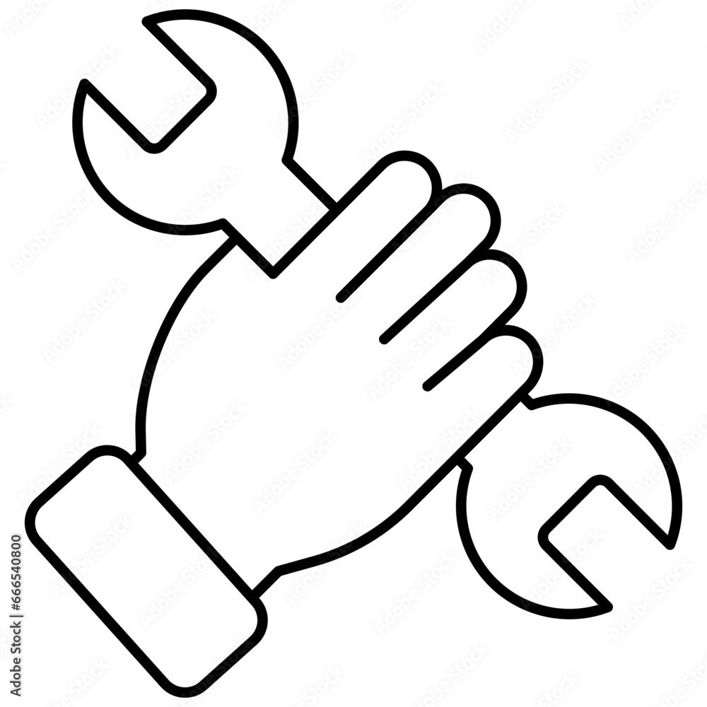 Editable design icon of wrench