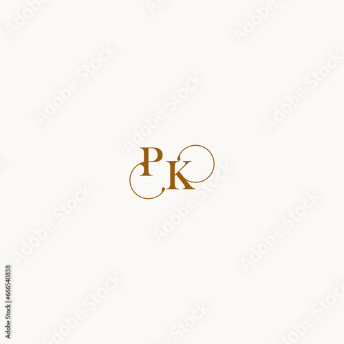 initial logo letter PK luxury design with elegant line concept