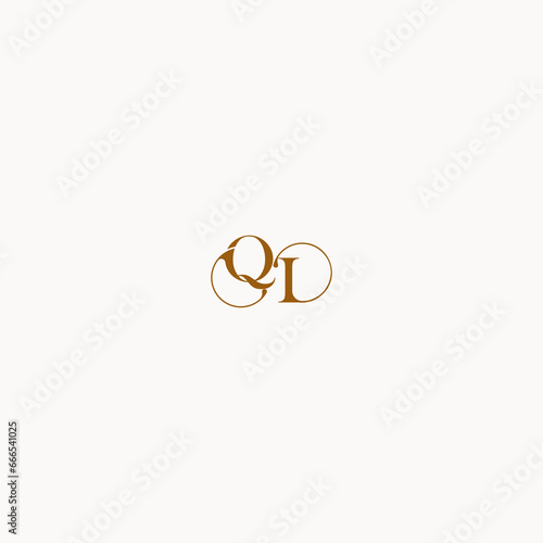 initial logo letter QI luxury design with elegant line concept