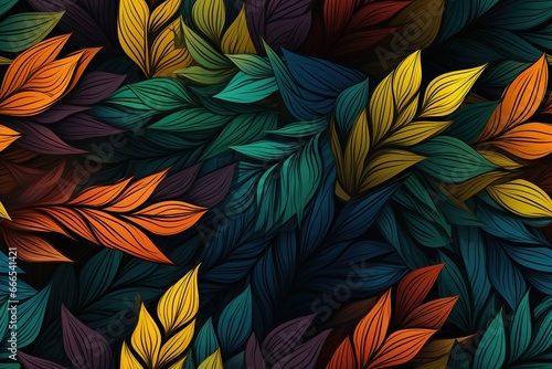 Wallpaper Mural Pattern of colorful autumn leaves. Torontodigital.ca