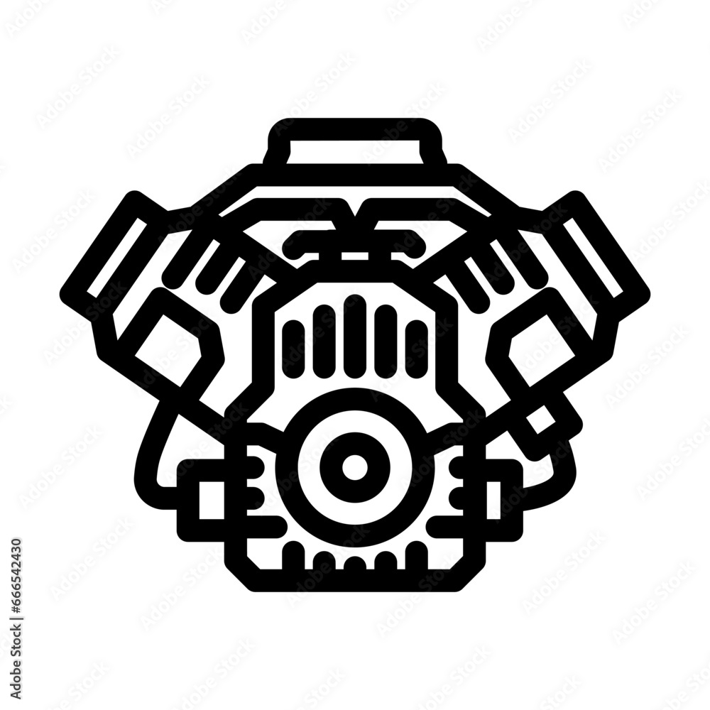 car engine car mechanic line icon vector. car engine car mechanic sign. isolated contour symbol black illustration car engine car mechanic line icon vector. car engine car mechanic sign. isolated contour symbol black illustration