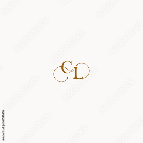 luxury design CL letter initial logo with elegant line concept