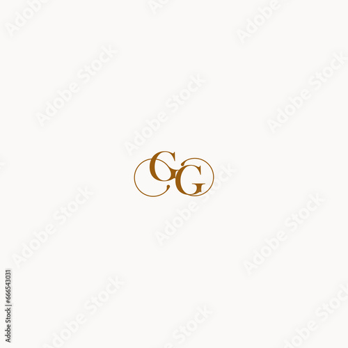 luxury design initial logo with elegant line concept letter GG