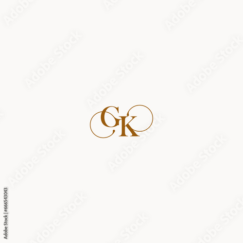 luxury design initial logo with elegant line concept letter GK