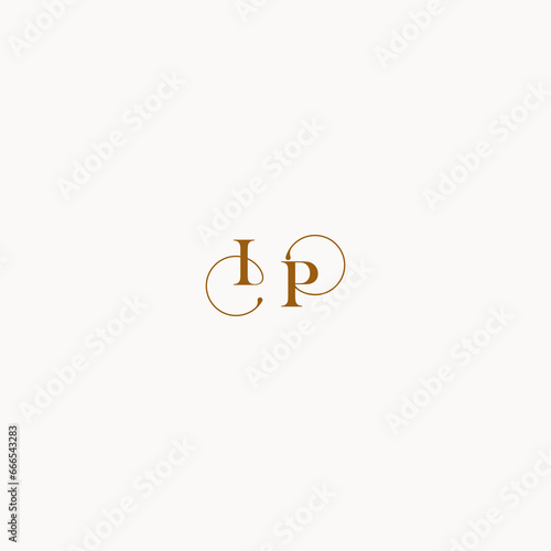 luxury design initial logo with elegant line concept letter IP