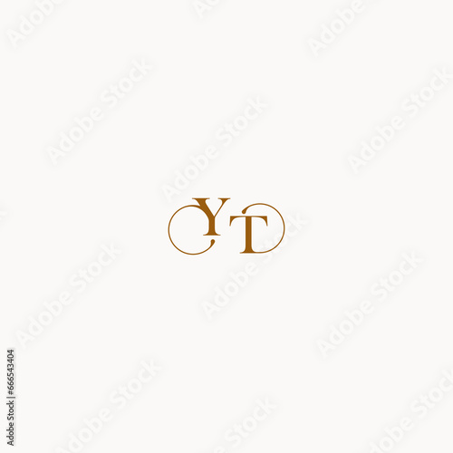 YT with elegant line concept letter luxury design initial logo