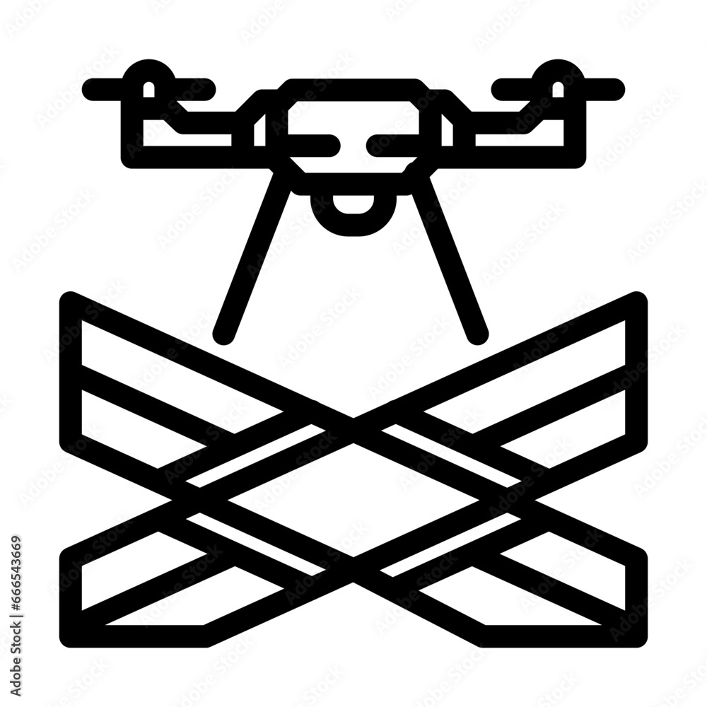 traffic monitoring drone line icon vector. traffic monitoring drone sign. isolated contour symbol black illustration traffic monitoring drone line icon vector. traffic monitoring drone sign. isolated contour symbol black illustration