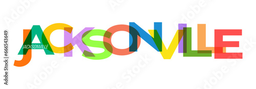 JACKSONVILLE. Lettering on a white background. Vector design template for poster, map, banner