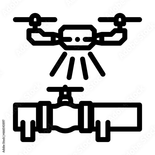 pipeline inspection drone line icon vector. pipeline inspection drone sign. isolated contour symbol black illustration