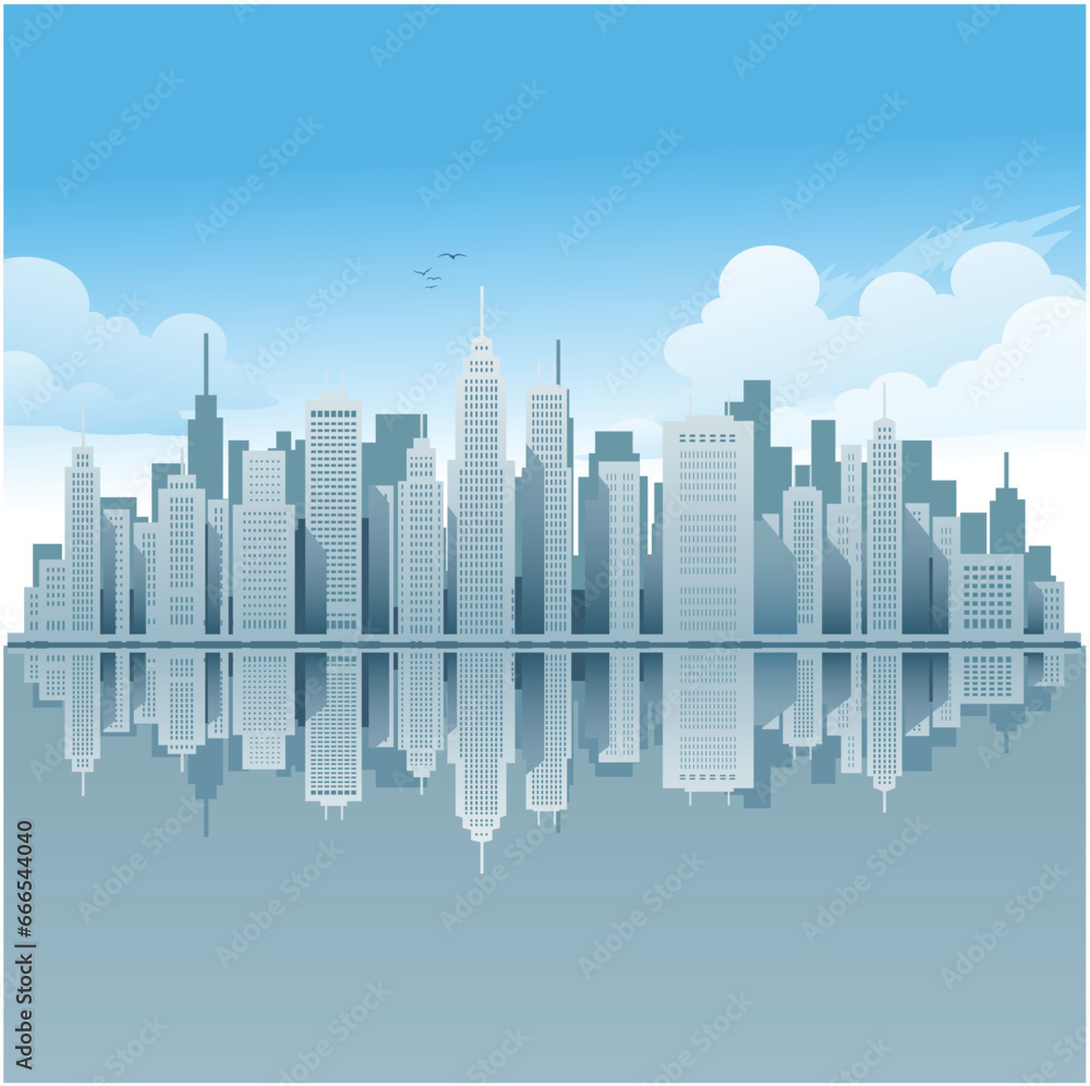 city skyline background vector
