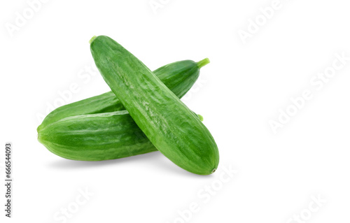 mini cucumbers isolated on white background