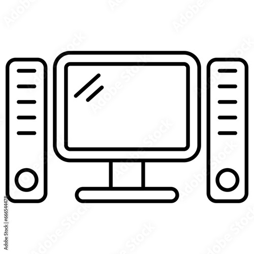 Modern design icon of home theater