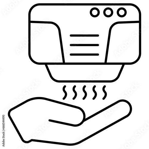 Conceptual icon of air hand dryer machine