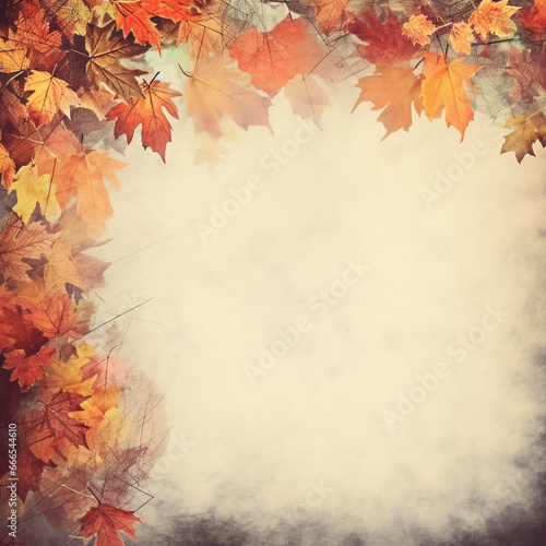 frame from autum colored fall leaves in the wind. overlay texture with copy space