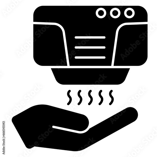 Conceptual icon of air hand dryer machine
