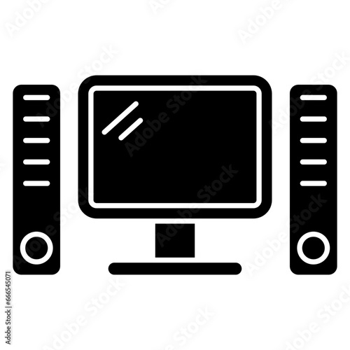 Modern design icon of home theater