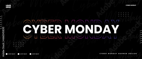 cyber monday banner with light elements
