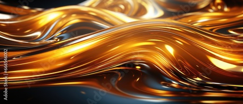 3D background featuring lustrous gold liquid metal, resembling a river of molten gold, casting a radiant and opulent ambiance.