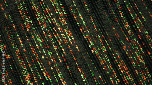 Digital binary code 3D rend...