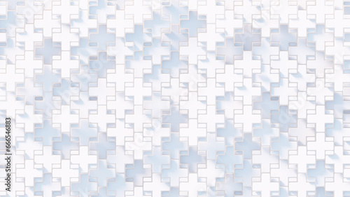 White geometric shapes background 3D render © gonin