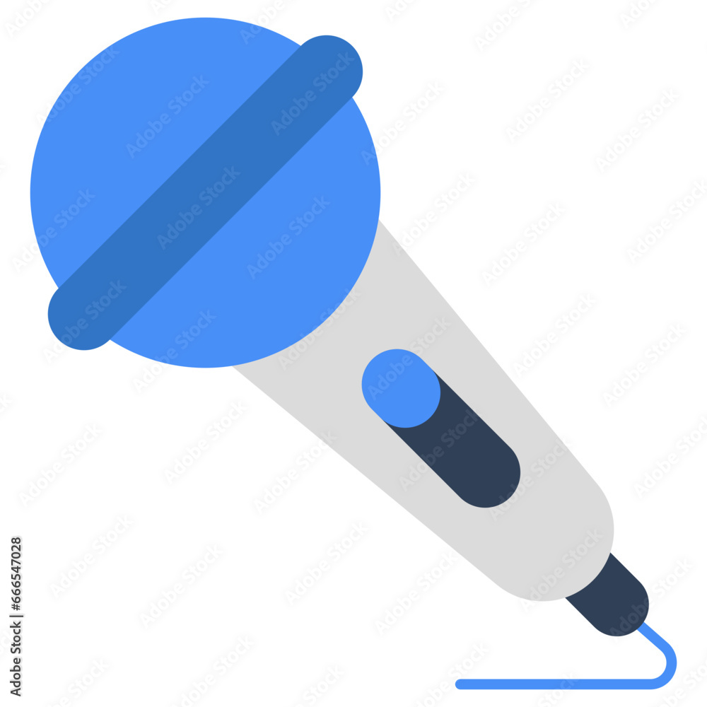 Icon of singing mic in flat design Icon of singing mic in flat design