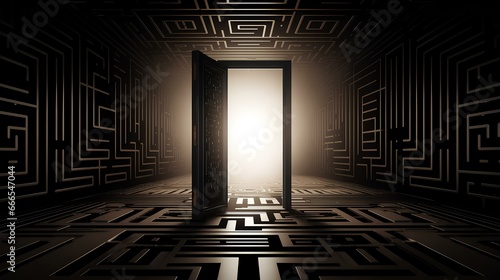 The door to the labyrinth of the subconscious  psychology and reason  the depths and mysteries of the inner world.