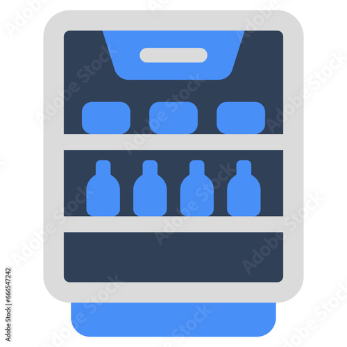 A flat vector design of bar fridge