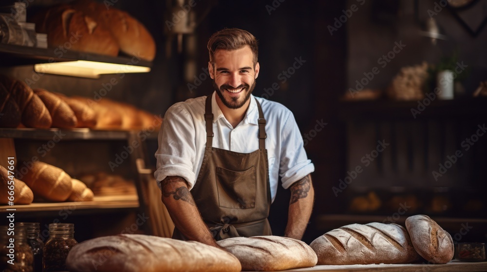 Smiling photo of a baker Smiling photo of a baker