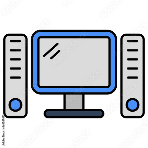 Modern design icon of home theater