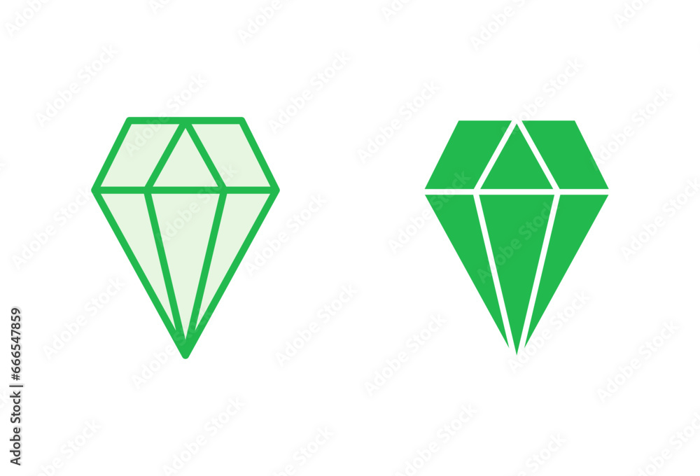 Diamond icon set. diamond gems vector icon.