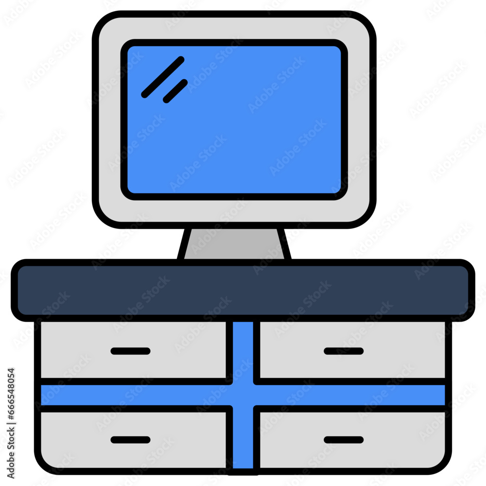 Premium download icon of computer table Premium download icon of computer table