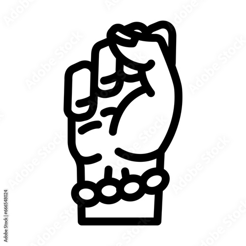 woman power fist feminism line icon vector. woman power fist feminism sign. isolated contour symbol black illustration