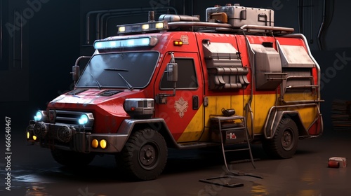 a well-equipped emergency response vehicle
