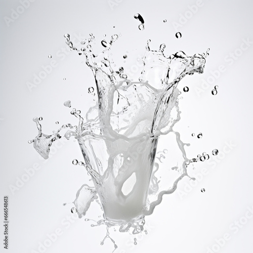 Milk splash out of glass isolated on solid background with clipping path
