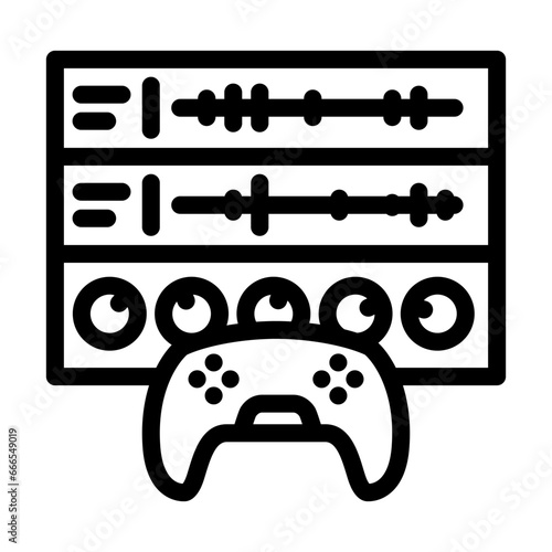 sound design game development line icon vector. sound design game development sign. isolated contour symbol black illustration