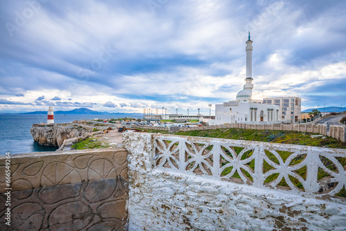 Ibrahim al Ibrahim Mosque and lighthouse of Gibraltar view