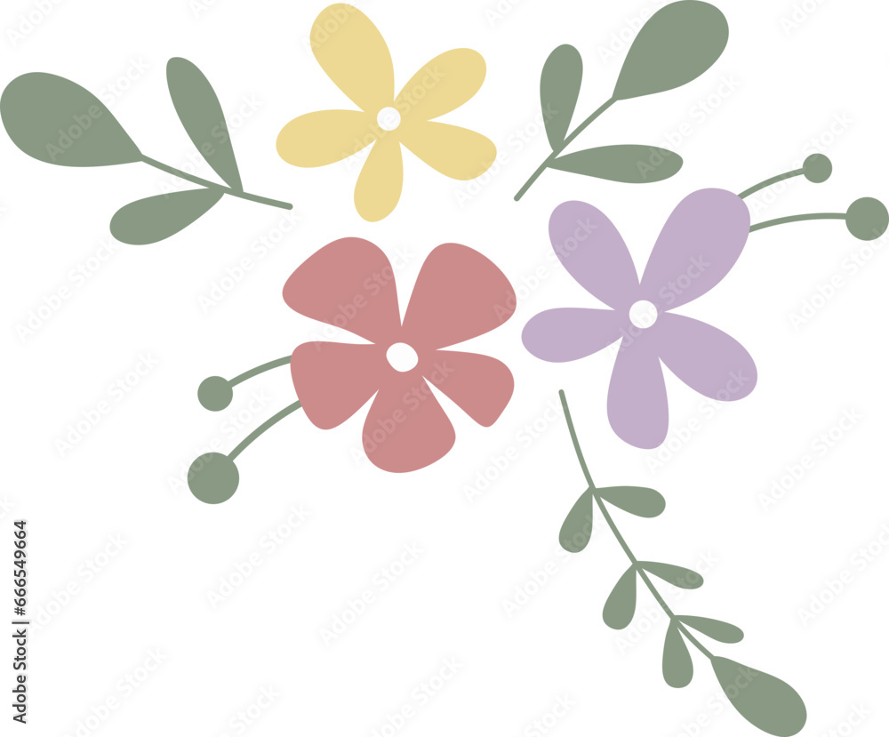 Fototapeta premium Flower Flat Illustration