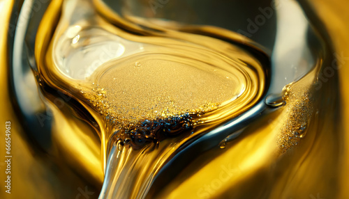 Olive or engine oil splash with waves luxury.