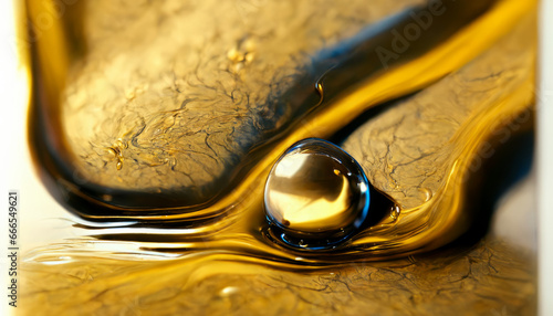 Olive or engine oil splash with waves luxury.