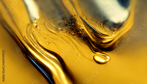 Olive or engine oil splash with waves luxury.