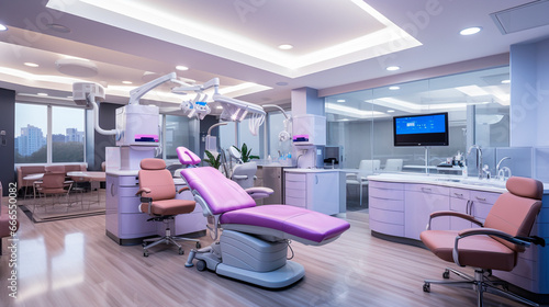 Contemporary Modern Dental Office Interior. Generative AI.