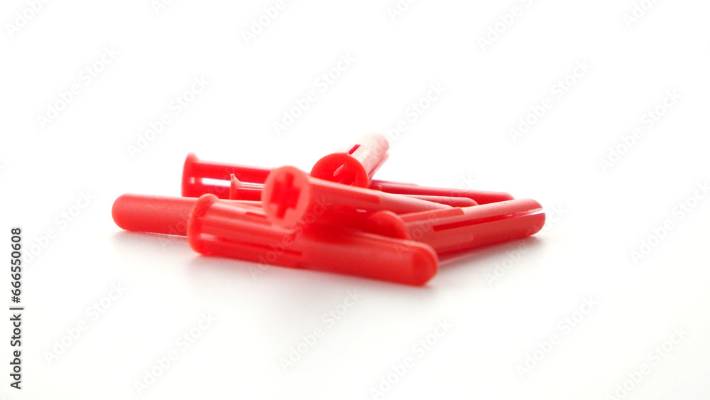 Red plastic dowels