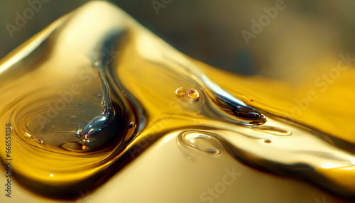 Olive or engine oil splash with waves luxury.